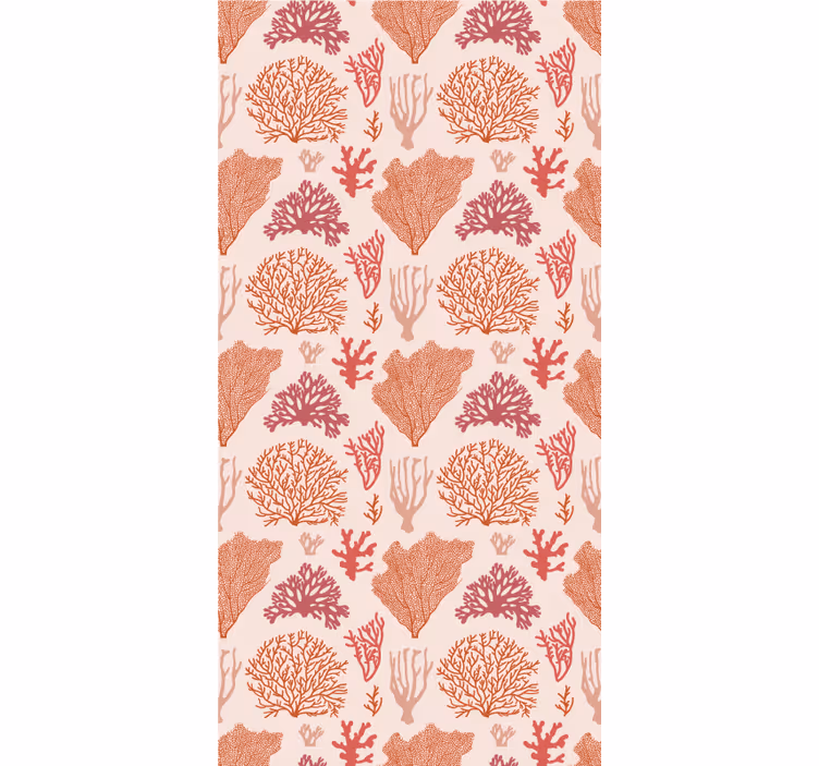 Coral Botanical Pattern flower roller blind - TenStickers