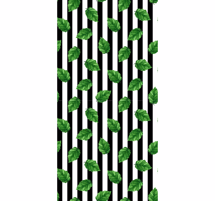 Leafy Striped Pattern flower roller blind - TenStickers