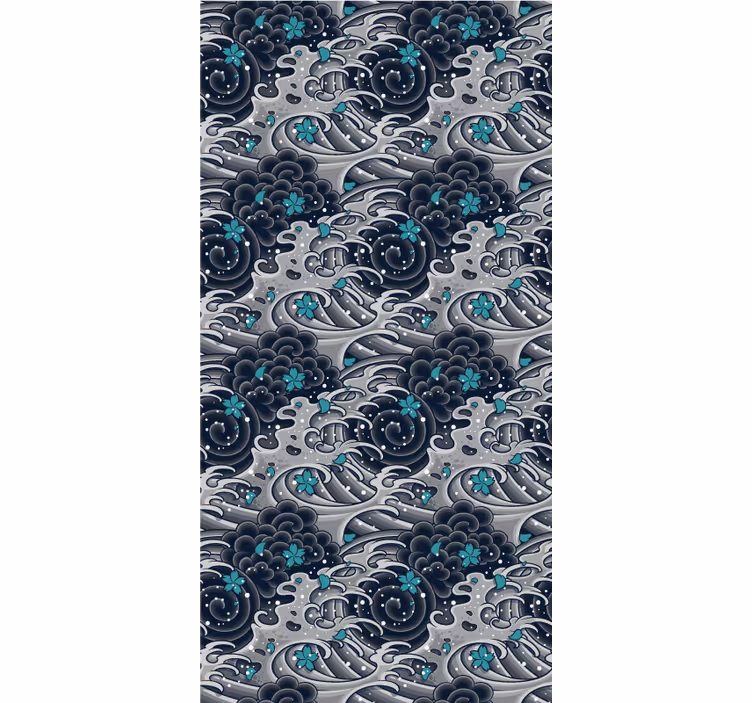 Flowery ocean waves original roller blind - TenStickers