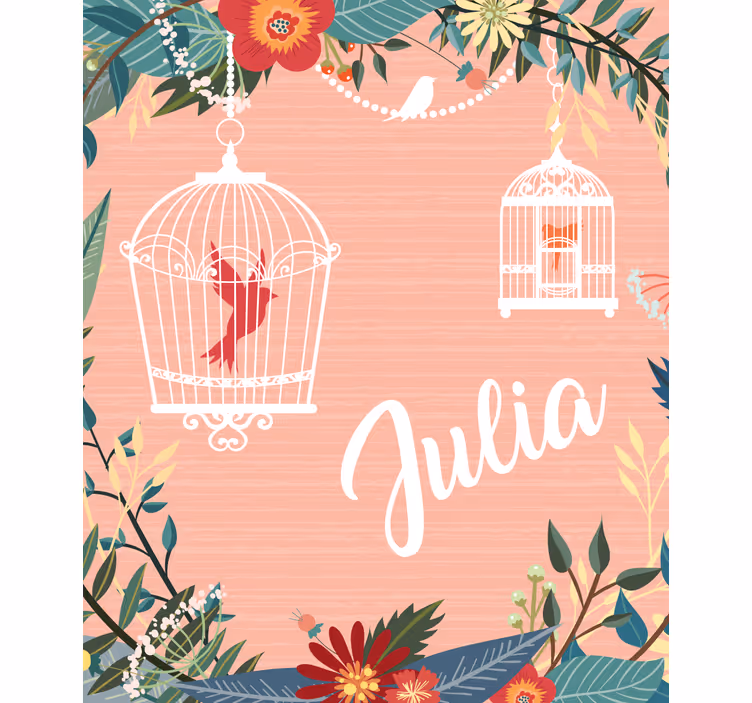 Birdcages and Blooms flower roller blind - TenStickers