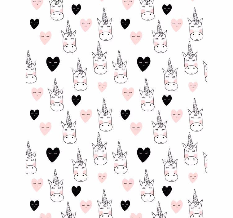 Minimalist unicorn hearts kids roller blind - TenStickers