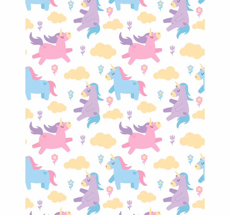 Unicorns and clouds kids roller blind - TenStickers