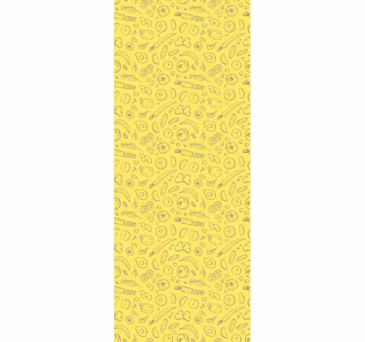 Sketchy fruit pattern roller blind for kitchen window - TenStickers