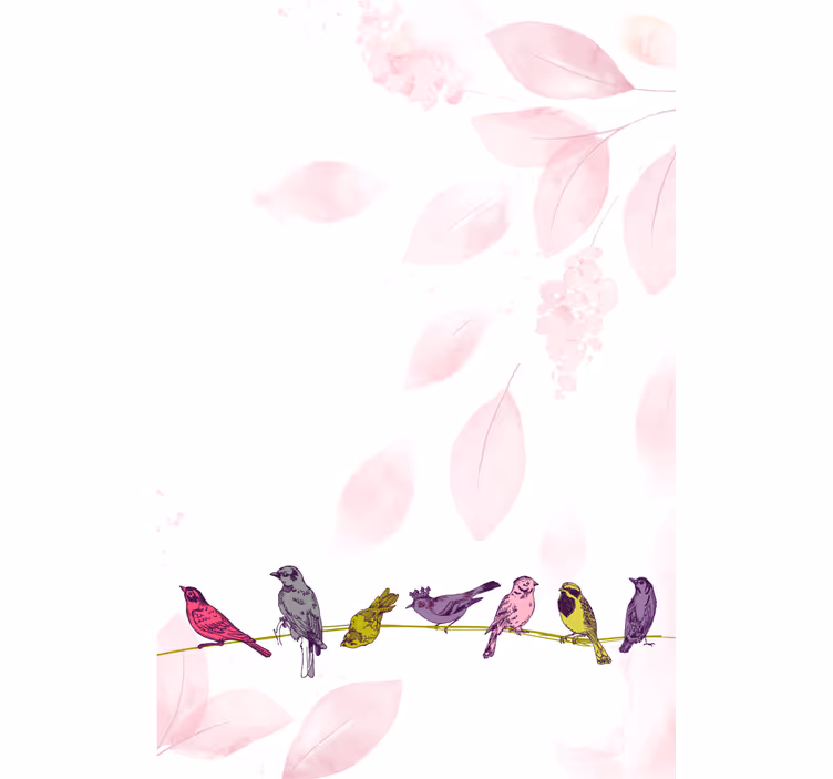 Birds on branch animal roller blind - TenStickers