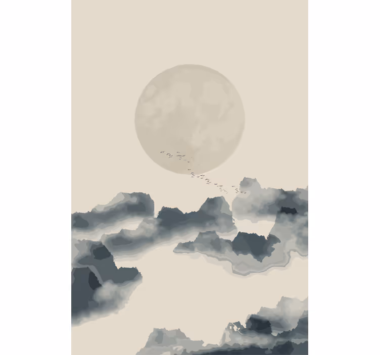 Moonlit cloudscape modern roller blind - TenStickers