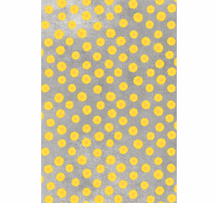 Gray and Yellow Pattern flower roller blind - TenStickers