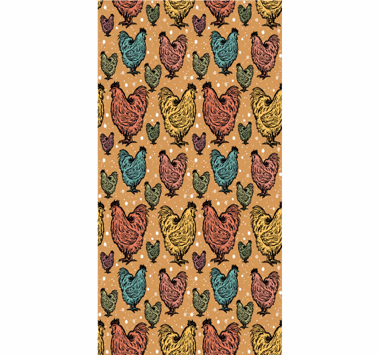 Vibrant Rooster Pattern animal roller blind - TenStickers