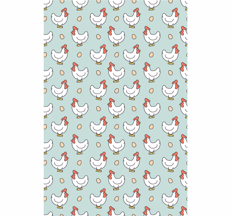 White chickens and eggs animal roller blind - TenStickers