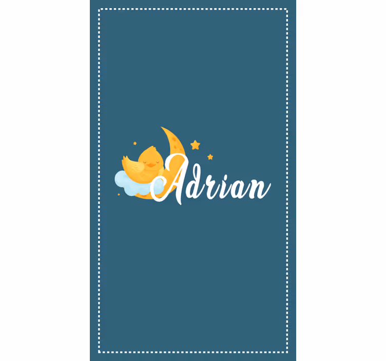 Moonlit chick with name kids roller blind - TenStickers