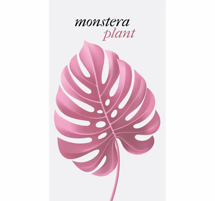 Pink monstera plant flower roller blind - TenStickers