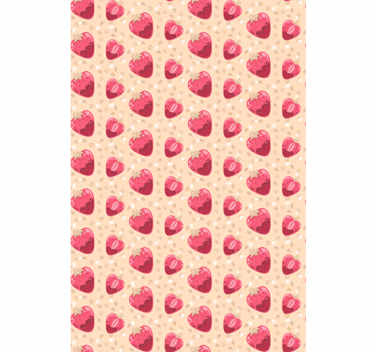 Strawberry Heart Pattern fruit roller blind - TenStickers
