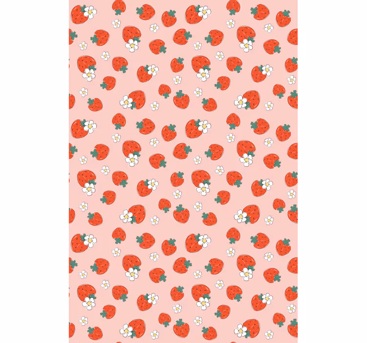 Strawberry pattern with flowers fruit roller blind - TenStickers