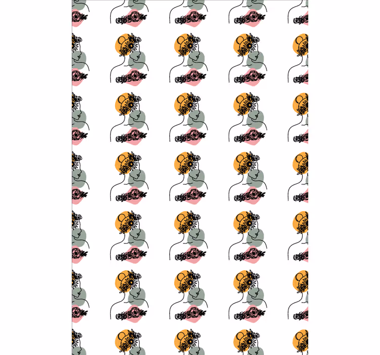 Stylized Floral Faces roller blind - TenStickers