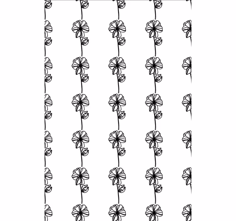 Black vertical flowers floral roller blind - TenStickers