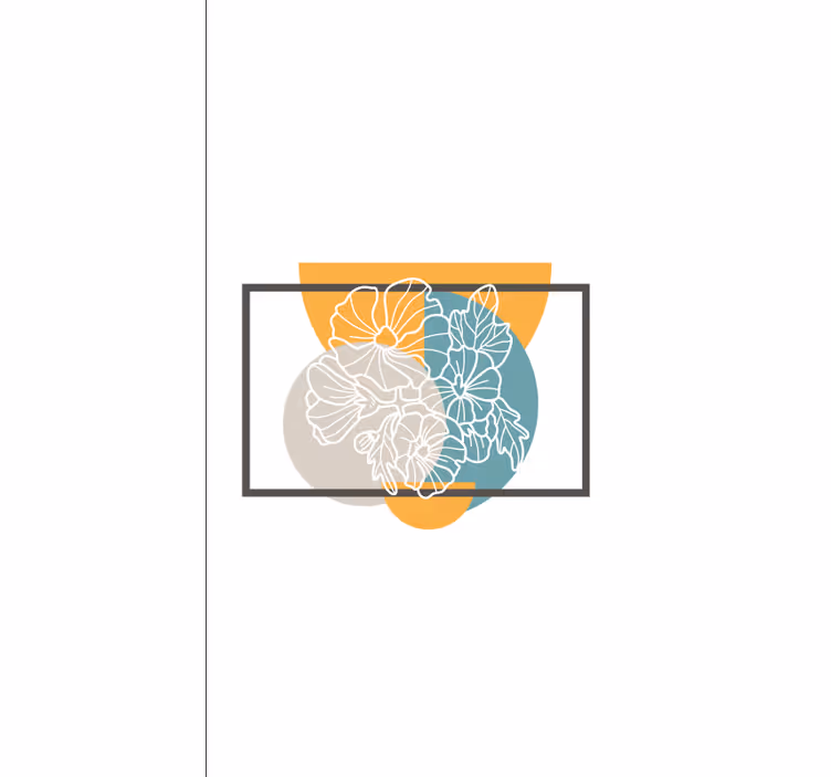 Minimalist abstract frame flower roller blind - TenStickers