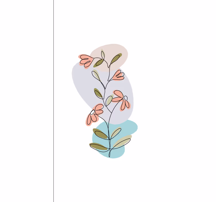 Charming Floral Stems flower roller blind - TenStickers