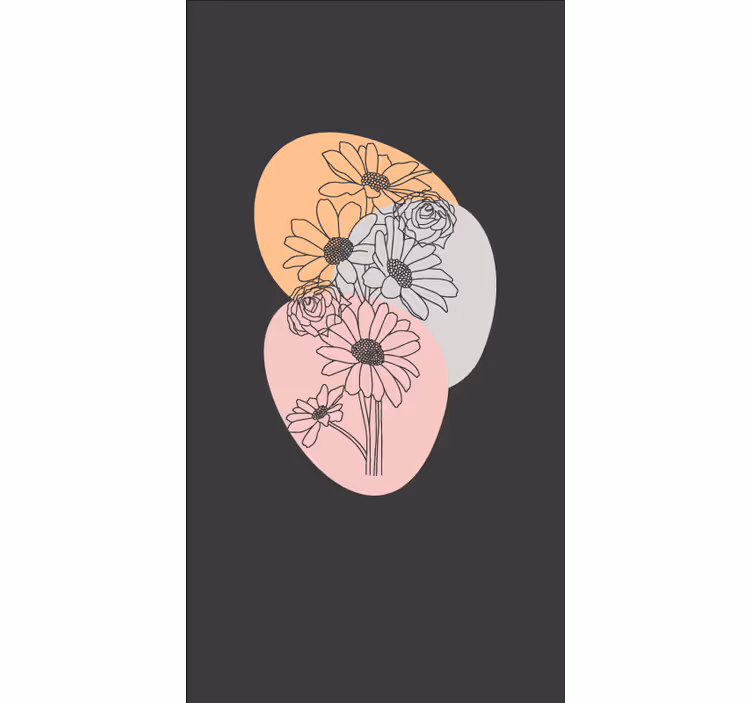 Abstract patterns overlay flower roller blind - TenStickers