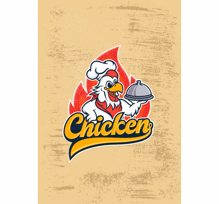 Chef chicken serving roller blind for kitchen window - TenStickers