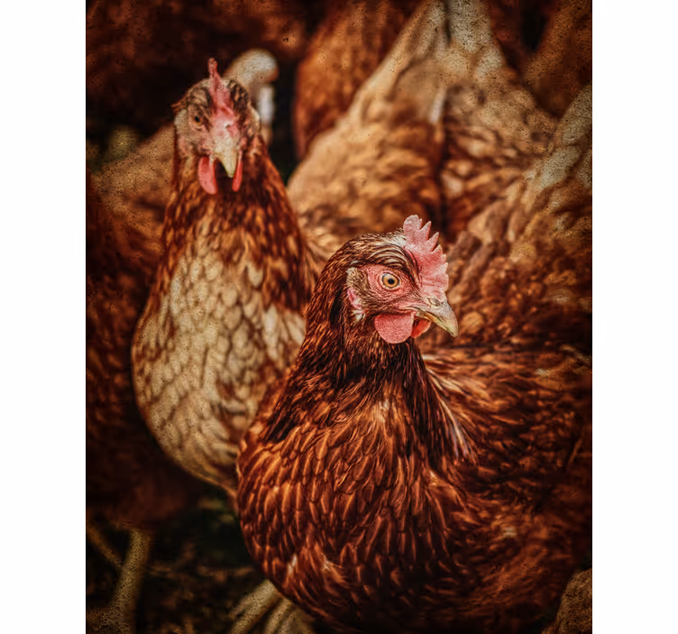 Rustic Farm Chickens animal roller blind - TenStickers