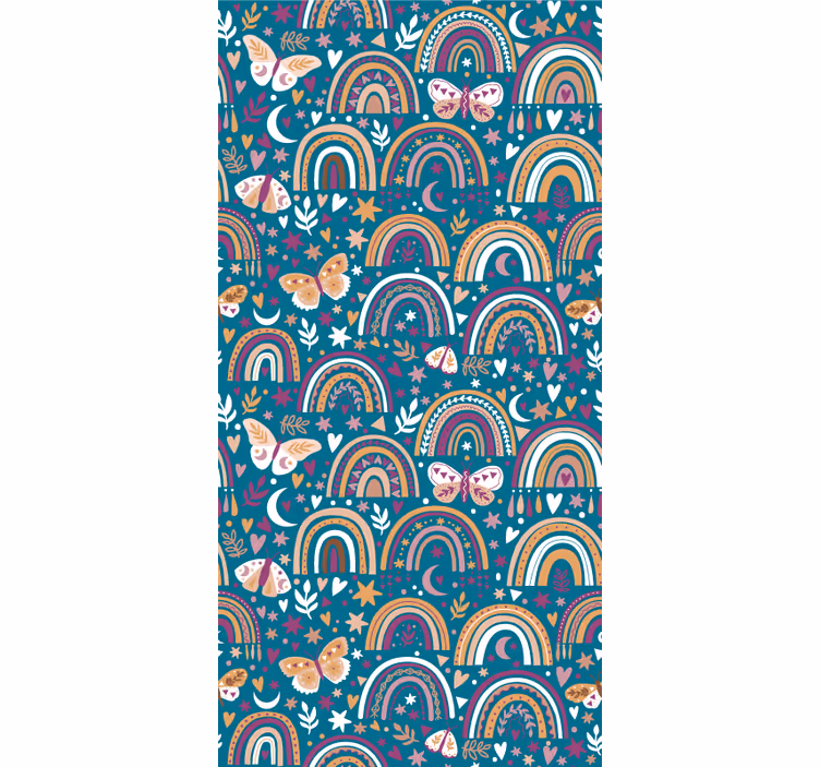 Colorful Rainbows and Butterflies kids roller blind - TenStickers