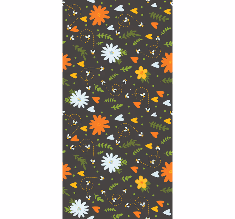 Bees pattern flower roller blind - TenStickers