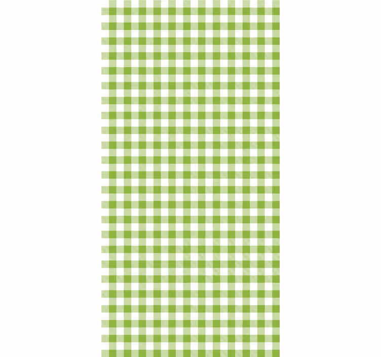 Green checkered pattern roller blind for kitchen window - TenStickers