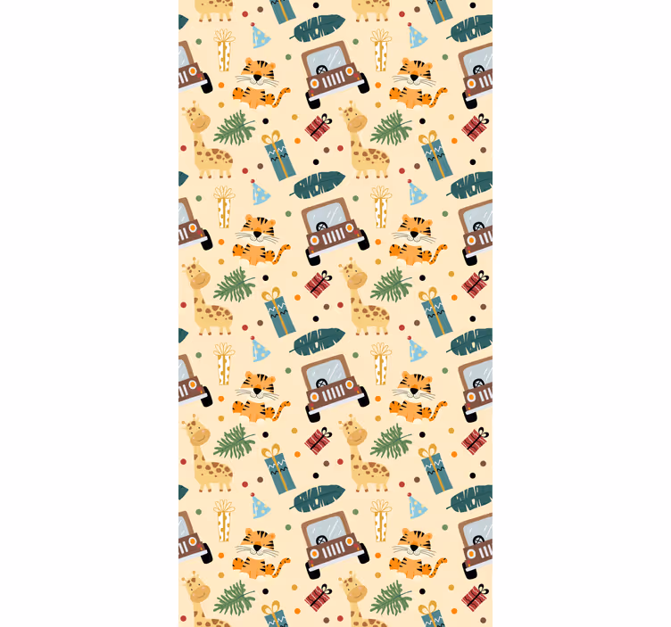 Safari-themed adventures kids roller blind - TenStickers