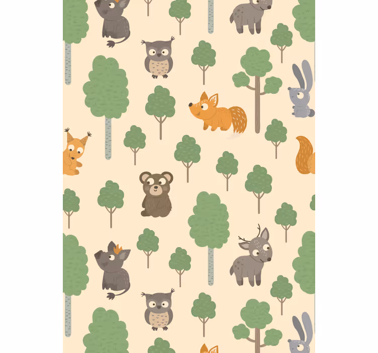 Baby forest creatures kids roller blind - TenStickers