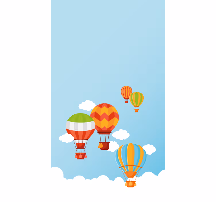 Colorful hot air balloons kids roller blind - TenStickers