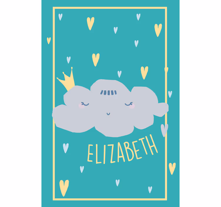 Crowned cloud with name kids roller blind - TenStickers
