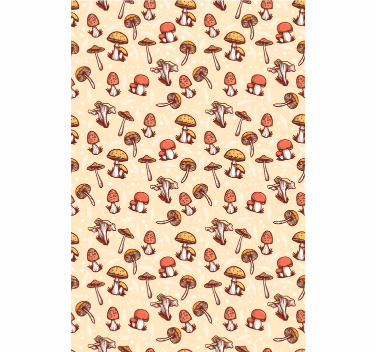 Mushroom forest pattern flowers roller blind - TenStickers