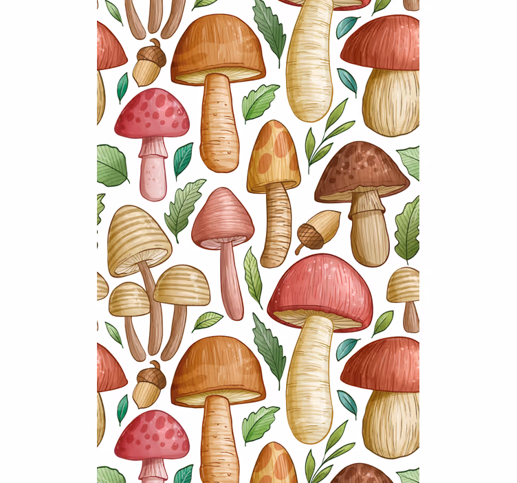 Mushroom Collection fruit roller blind - TenStickers