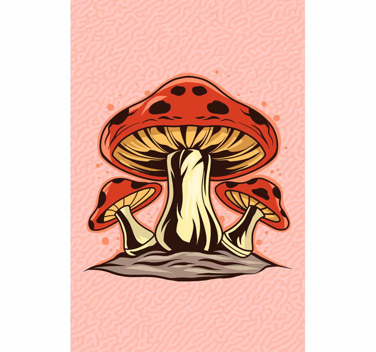 Vibrant Mushroom Trio flower roller blind - TenStickers
