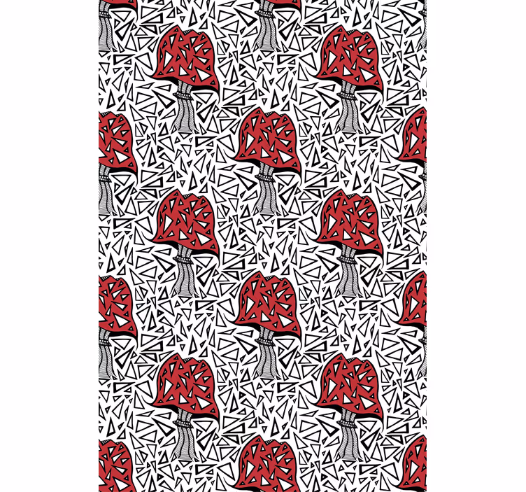 Pattern with zentangle mushrooms Kitchen blind - TenStickers