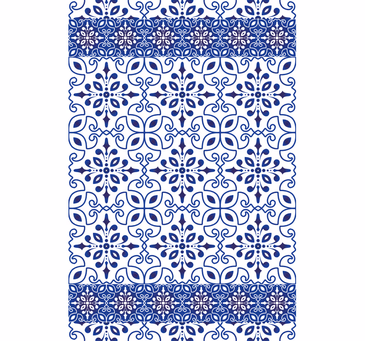 Ornate blue tiles bathroom window blind - TenStickers