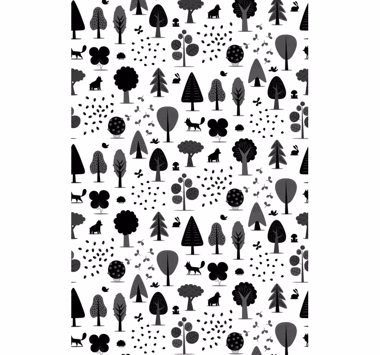 Stylised nature motifs nordic roller blind - TenStickers