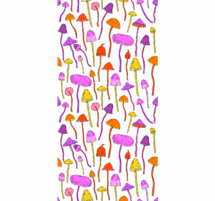 Lively mushroom theme flowers roller blind - TenStickers