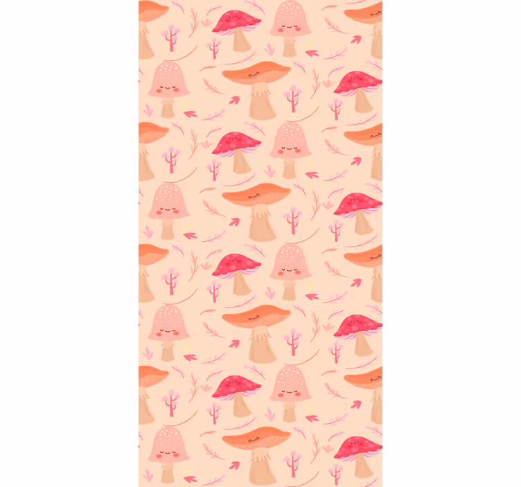 Pink ushroom patterns flowers roller blind - TenStickers