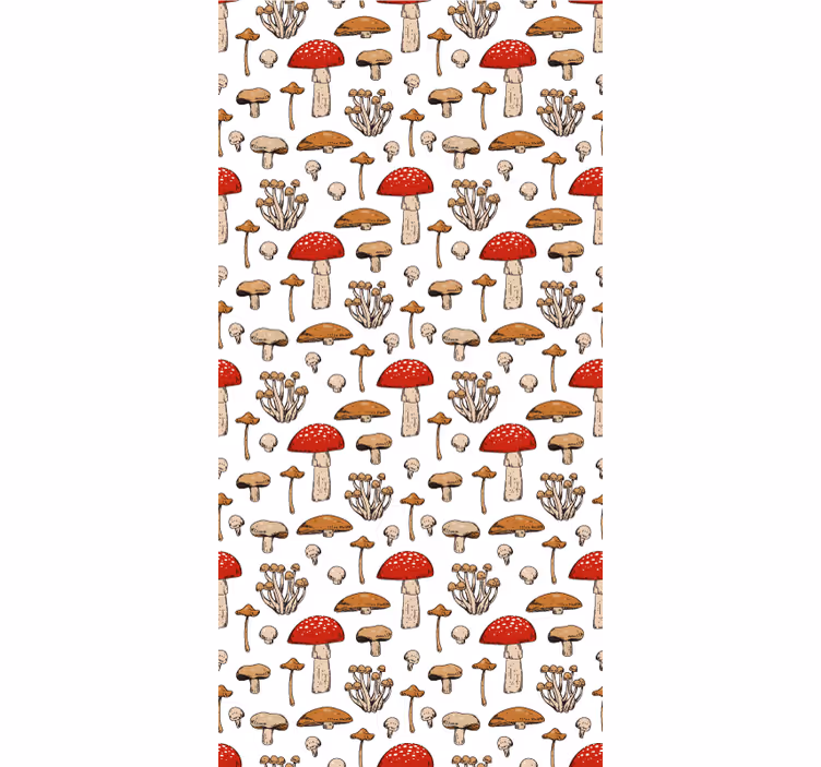 Mushroom brown pattern fruit roller blind - TenStickers