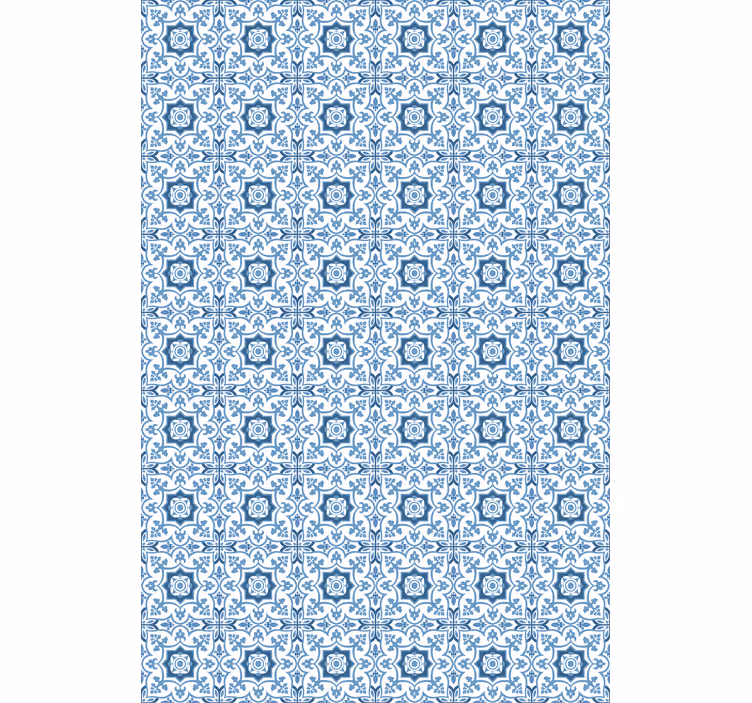 Complex blue tiles bathroom window blind - TenStickers