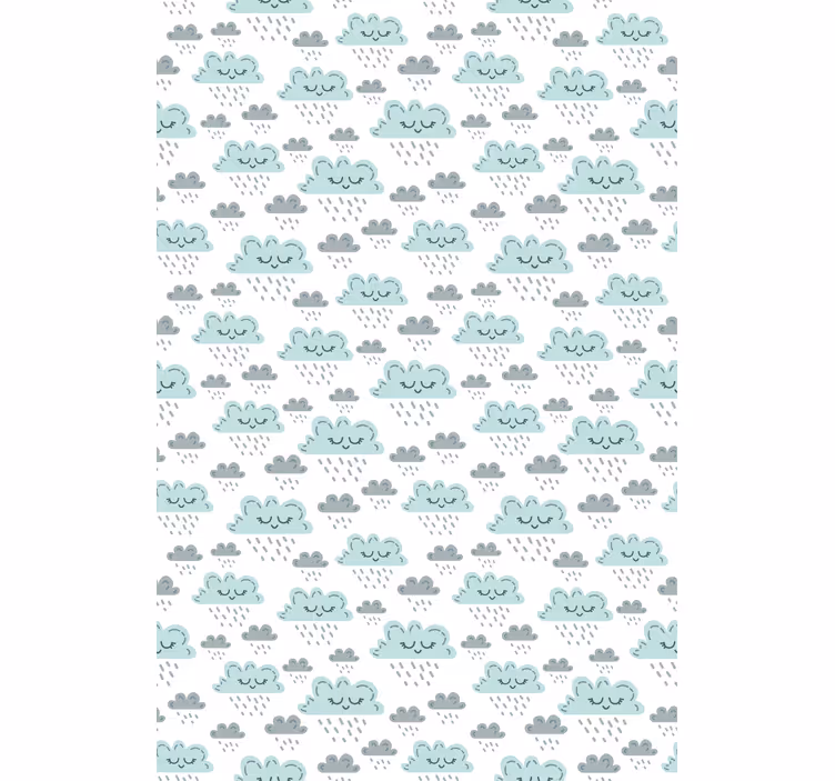 Blue rainy pattern clouds roller blind - TenStickers