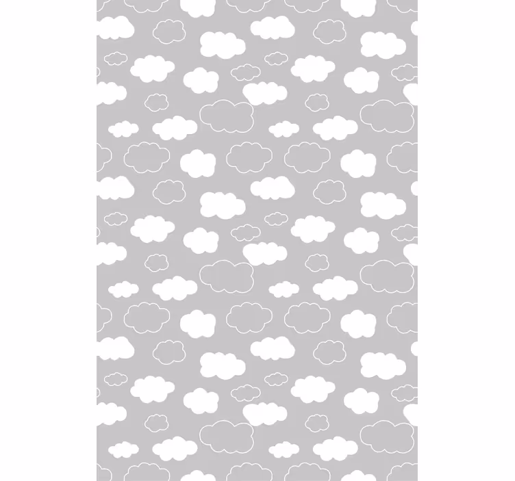 Fluffy gray pattern clouds roller blind - TenStickers