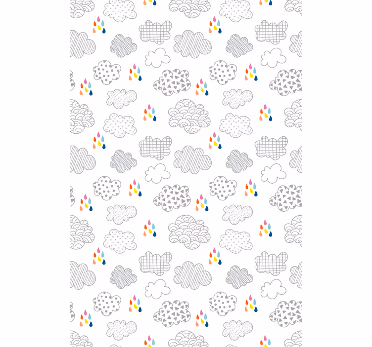 Grey rainy pattern clouds roller blind - TenStickers