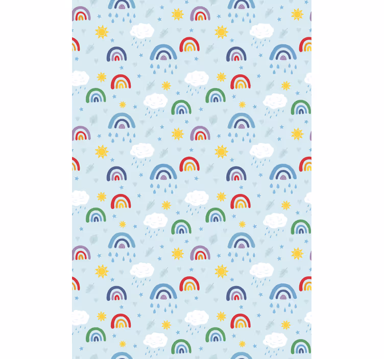 Blue rainbows and clouds kids roller blind - TenStickers