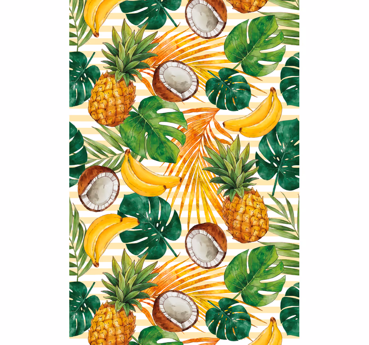Tropical fruits design roller blind for kitchen window - TenStickers