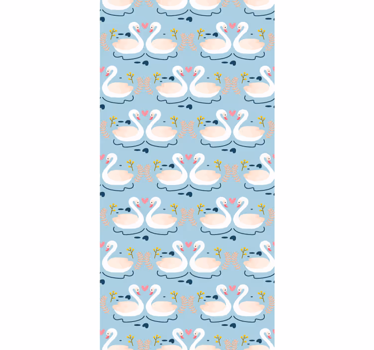 Charming Swans Pattern animal roller blind - TenStickers
