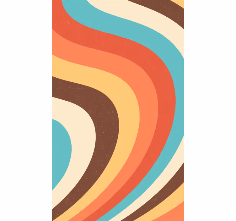 Curved retro waves vintage roller blind - TenStickers