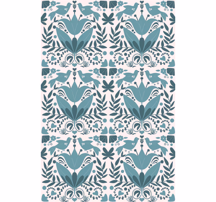 Pattern with Birds flower roller blind - TenStickers
