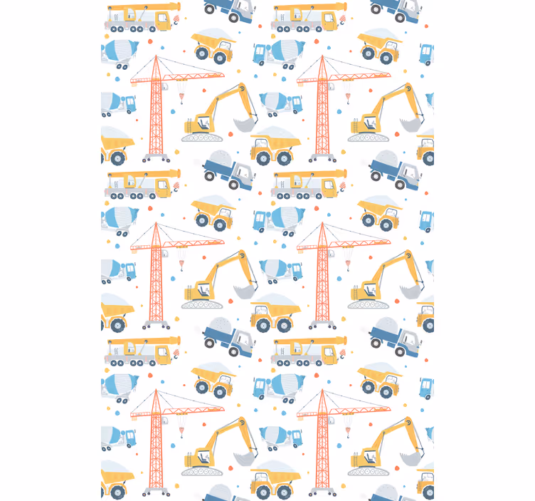 Construction vehicles fun kids roller blind - TenStickers