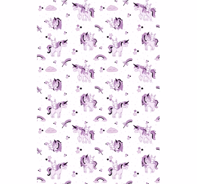 Fantasy purple unicorns kids roller blind - TenStickers